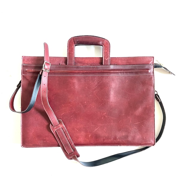 Vintage Leather Attache Men's Shoulder Bag