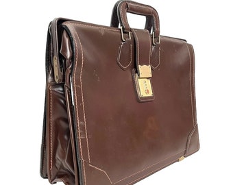 Vintage KORCHMAR Belting Leather Lawyer Attache Briefcase