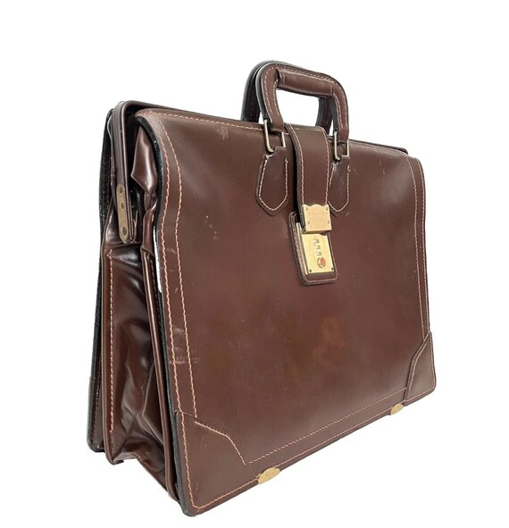Vintage KORCHMAR Belting Leather Lawyer Attache Brief… Gem