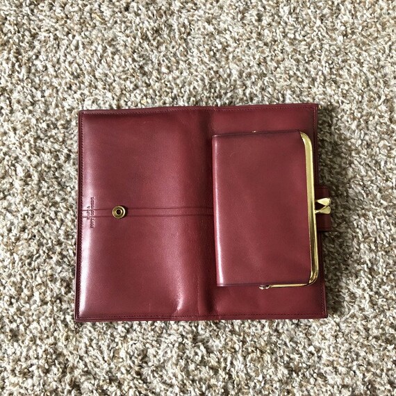 Vintage Checkbook Clutch Bosca Bifold Leather KissL… Gem