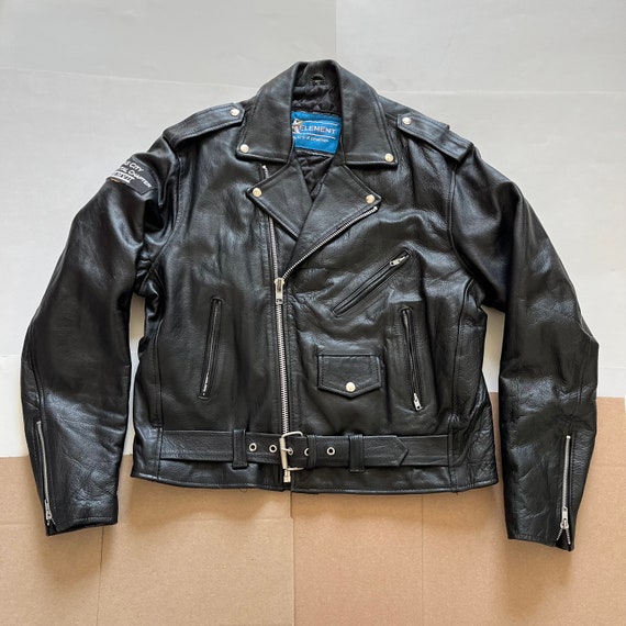XElement Leather Motorcycle Biker Jacket Kansas C… - image 2