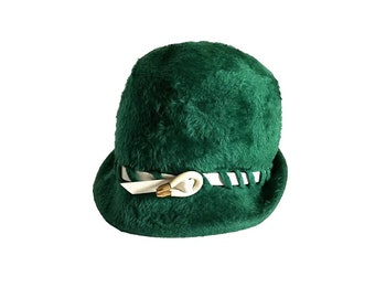 Vtg Duchess Reg&#39;d Sharon Originals faux fur green Hat