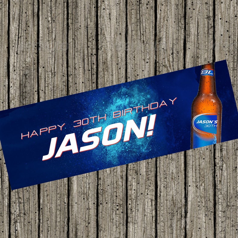 Bud Light Beer Digital Birthday Banner 6ft x 2ft Custom Etsy