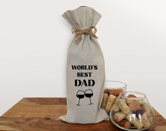 World's Best Dad Wine Bag, Wine Dad Present, Wine Lover Gift, Father's Day gift from Son, Dad Gift Dad Birthday Gift World's Greatest Father