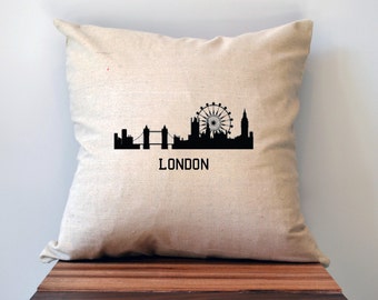 Horizon de Londres- 18 x 18 Pillow Cover