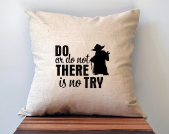 Star Wars Yoda Pillow Cover, 18 x 18 Pillow Cover, Star Wars Decor, Star Wars Christmas Gift, Yoda Pillow Cover, Fathers Day gift