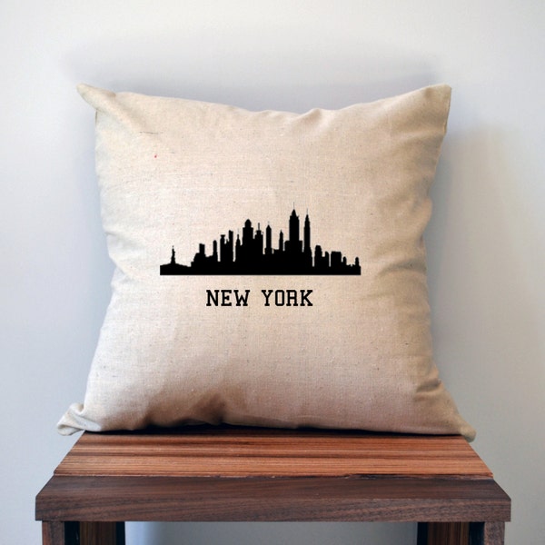 New York Skyline Pillow Cover, 18 x 18 Pillow Cover, NYC Pillow Cover, New York City Christmas Gift, Cyber Monday Sale