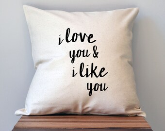 Parks and Recreation I love you and I like you Pillow Cover, 18 x 18 Pillow Cover, Parks and Recreation Pillow Cover, black friday sale