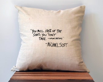 The Office Pillow Cover, Michael Scott Quote Pillow Cover, 18 x 18 Pillow Cover, The Office TV Show Gift, Graduation gift, Black Friday