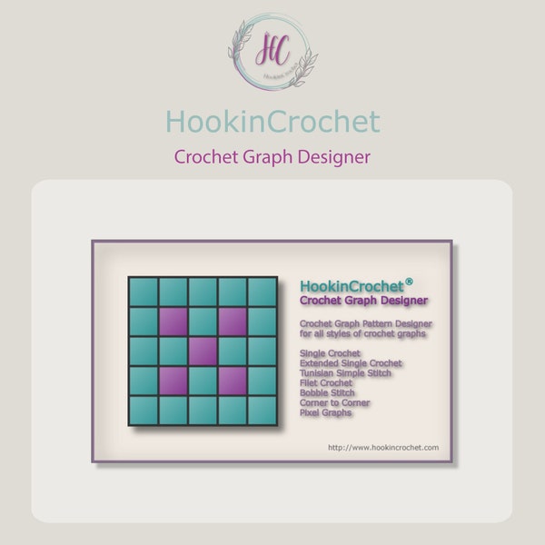 HookinCrochet Crochet Graph Designer Software, Windows, Crochet Graph Pattern Software, Crochet Graphgan Patterns, Create Crochet Graphs