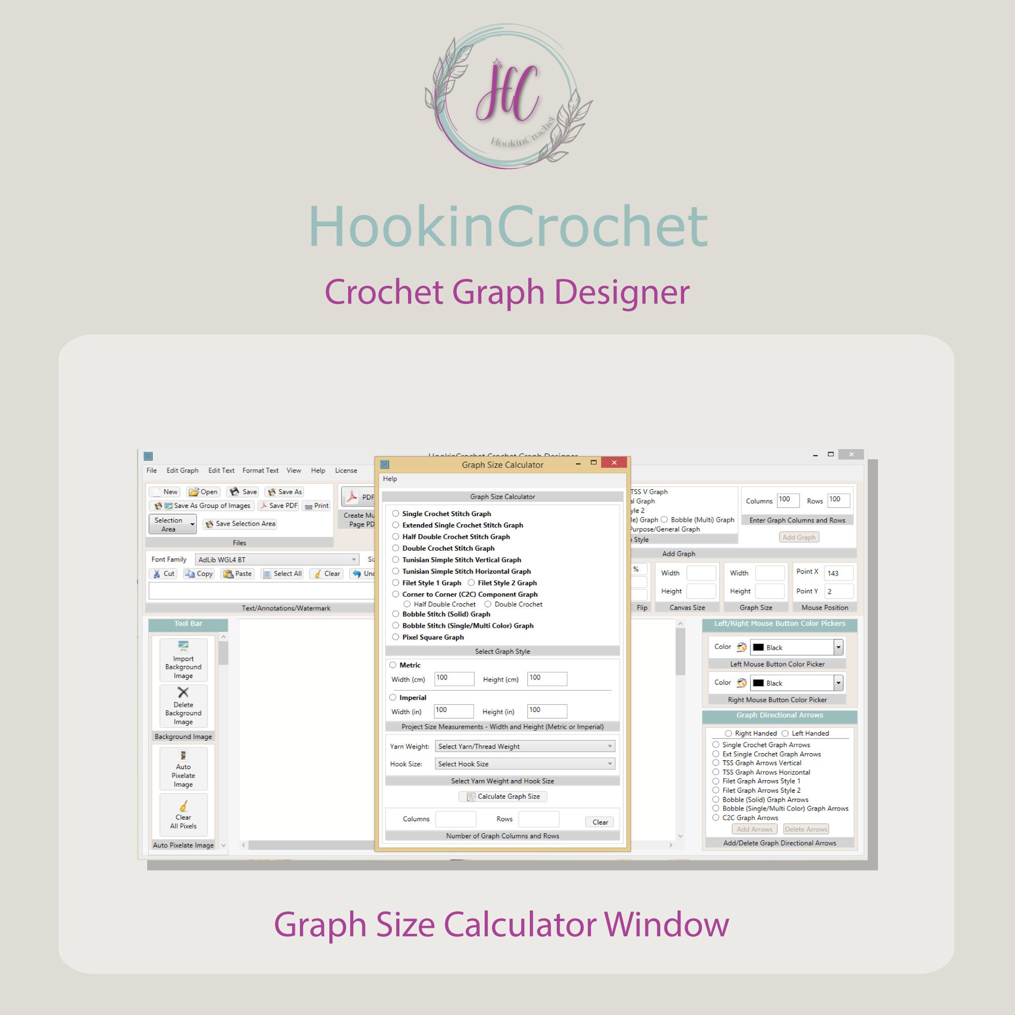 Hookincrochet Crochet Graph Designer Software, Windows, Crochet Graph ...