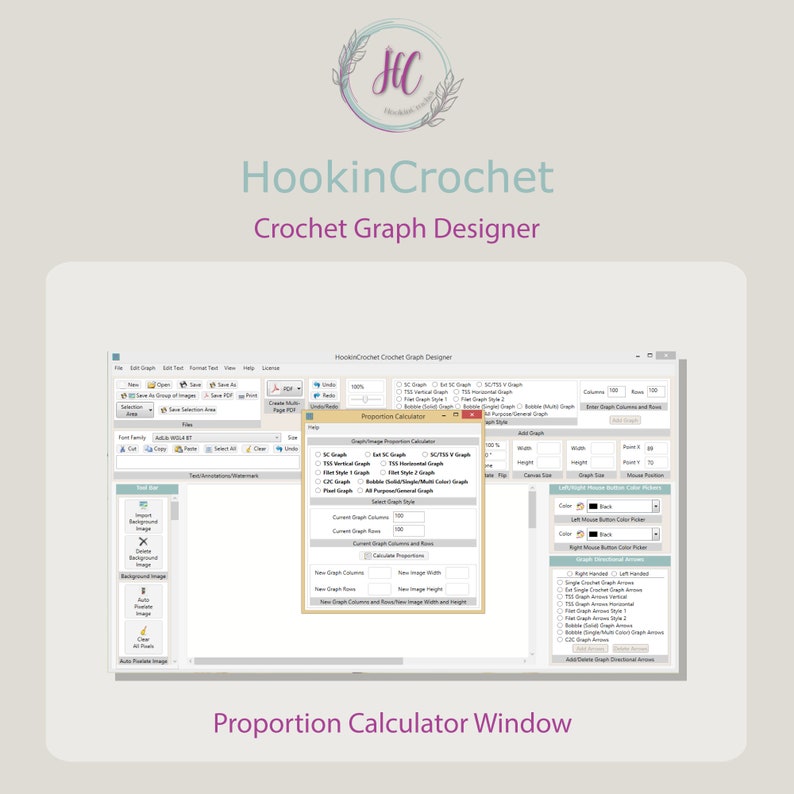 Hookincrochet Crochet Graph Designer Software, Windows, Crochet Graph ...