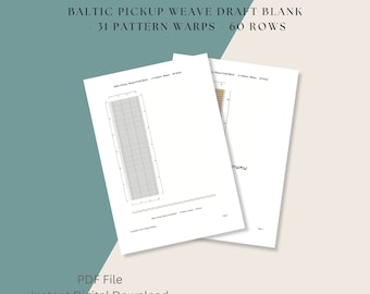 Baltic Pickup Weave Draft Blank, 31 motifs de chaîne, 60 rangs, tissage brouillon, téléchargement numérique, fichier PDF