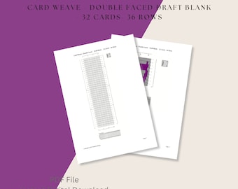 Handgewebter Draft Blank, 32 Karten, 36 Reihen, Webentwurf, Digitaler Download, PDF Datei