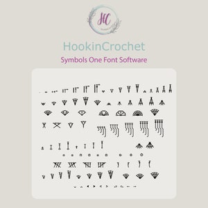 HookinCrochet Symbols 1 Font Software, Windows, Mac, Crochet Font, Crochet Symbols, Crochet Chart Pattern, Create Crochet Charts