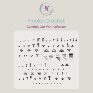HookinCrochet Symbols 1 Font Software, Windows, Mac, Häkelschrift, Häkelsymbole, Häkeltabelle, Häkeltabelle erstellen