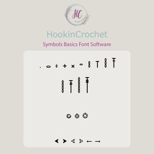 HookinCrochet Symbols Basics Font Software, Windows, Mac, Häkelschrift, Häkelsymbole, Häkelschrift, Häkelschrift erstellen