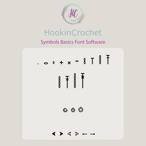 HookinCrochet Symbols Basics Font Software, Windows, Mac, Crochet Font, Crochet Symbols, Crochet Chart Pattern, Create Crochet Charts