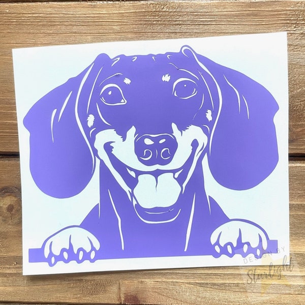 Dachshund Decal - Peeking Dachshund Decal - Dachshund - Doxie Decal - Weiner Dog Decal - Dog Decal - Dog Sticker