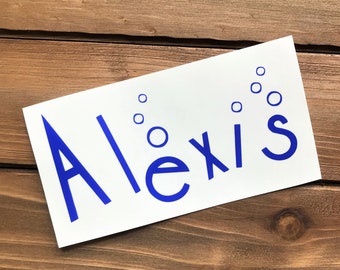 Name Decal - Any Word Decal - Fun Font Decal - Bubble Decal - Glitter Name - Glitter Decal - Customized Decal - Car Decal - Tumbler Decal