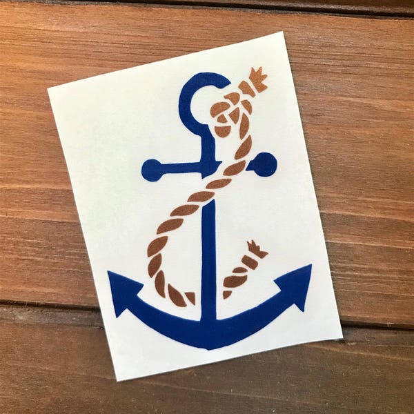 Anchor Decal - Anchor & Rope - Beach Decal - Laptop Decal - Cell Phone Decal - Laptop Sticker - Car Decal - Tumbler Decal