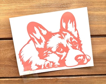 Corgi Dog Decal - Laying Corgi - Corgi Sticker - Dog Decal - Dog Sticker