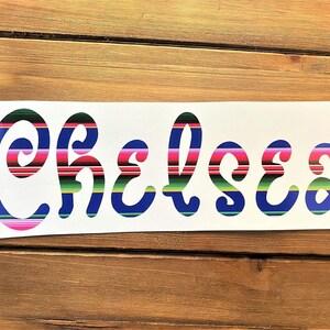 Pattern Decal - Personalized Name Decal - Tie Dye - Serape - Plaid - Word Vinyl Decal