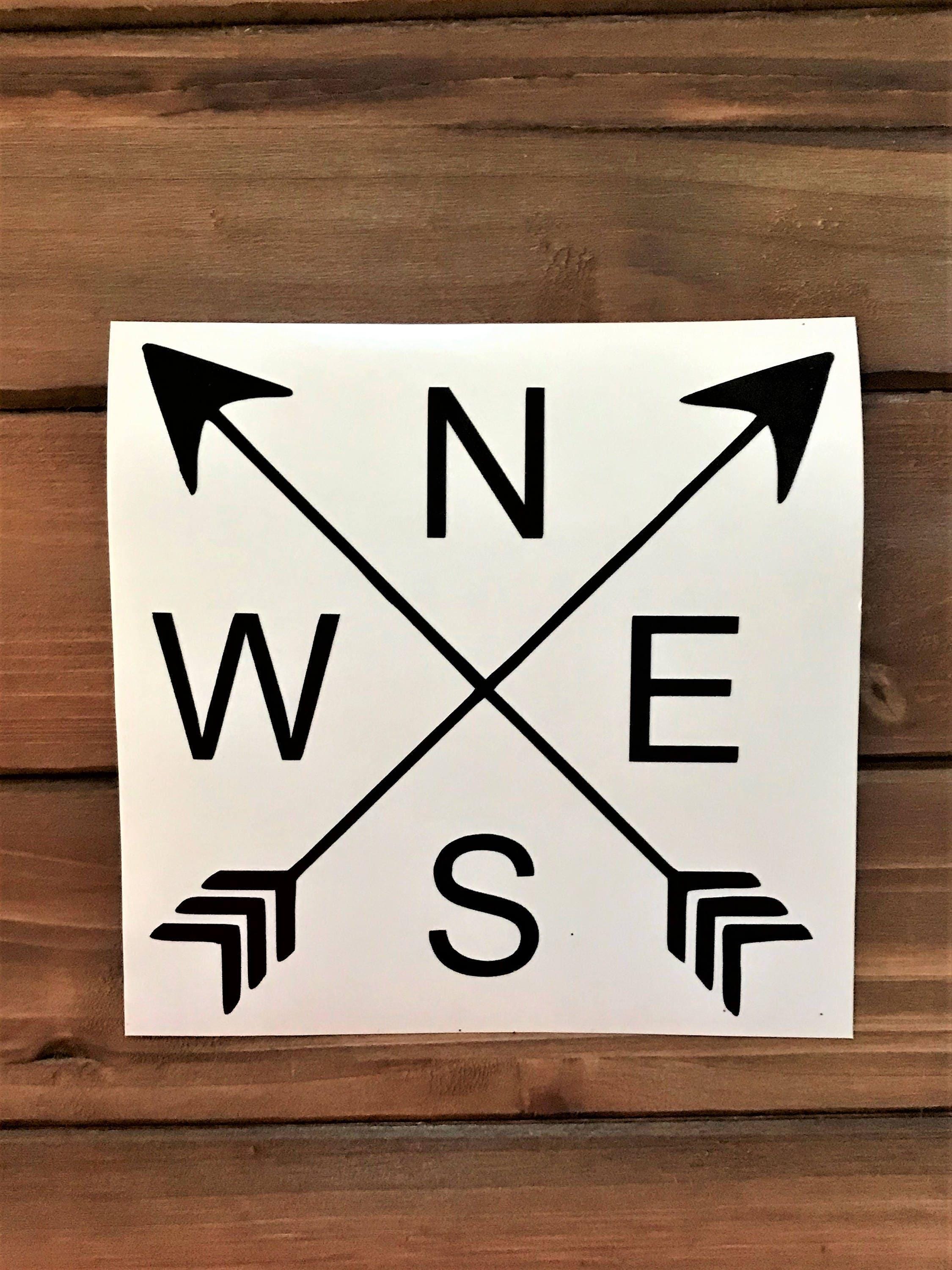Compass Decal - Compass Arrows - Glitter Decal - North South East West ...