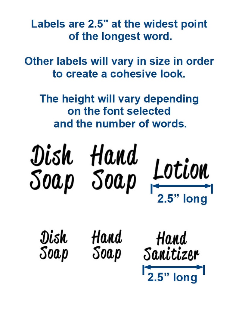 Soap Dispenser Labels Bottle Labels Dish Soap Hand Soap Etsy