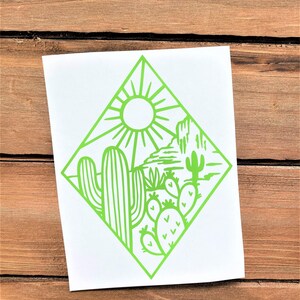 Cactus Decal - Cactus & Sun - Cactus Sticker