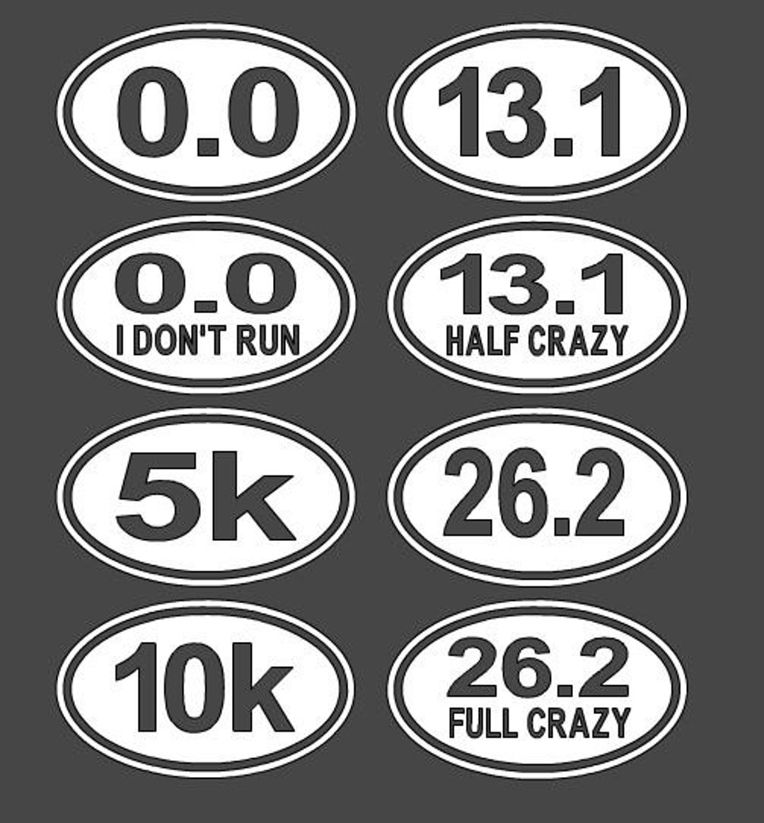 Running Stickers Running Decal 5k 10k 13.1 26.2 Car Decal Car Sticker