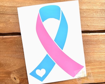 Pregnancy and Infant Loss Awareness Ribbon - Stillbirth - Miscarriage - Pregnancy Loss - SIDS - Awareness Decal - Vinyl Sticker