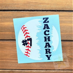 Baseball Decal - Baseball Player Decal - Baseball With Name - Baseball Team - Baseball Sticker -  Sports Decal