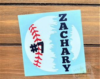 Baseball Decal - Baseball Player Decal - Baseball With Name - Baseball Team - Baseball Sticker -  Sports Decal