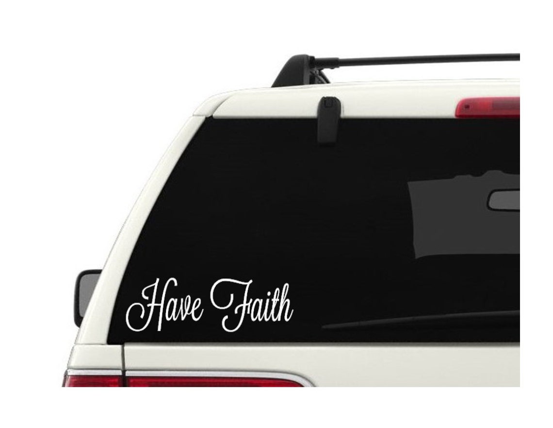 Have Faith Decal Glitter Decal Have Faith Sticker Laptop Etsy