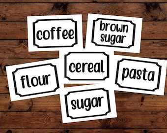 Kitchen Labels - Canister Labels - Pantry Decals - Pantry Organization - Food Labels - Farmhouse Style - Farmhouse Kitchen