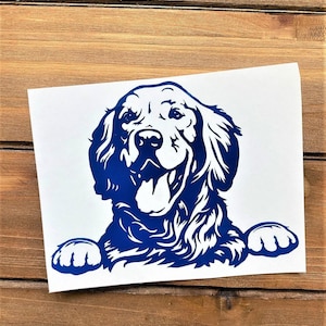 Golden Retriever Decal - Peeking Golden Retriever - Peeking Golden - Golden Retriever Sticker - Dog Decal - Dog Sticker
