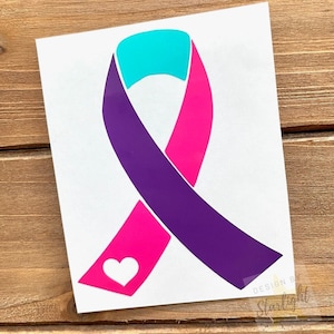 Cancer Ribbon - Thyroid Cancer - Multi Color Ribbon - Awareness Decal - Cancer Awareness - Vinyl Sticker
