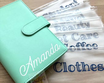 A6 Binder & Envelopes Set - Personalized Binder - Planner - Budget Envelopes - Cash Stuffing - Budgeting - Envelope System - Zipper Envelope