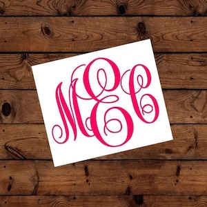 Vine Monogram Decal - Initial Decal - Glitter Initials - Glitter Decal - Customized Decal - Monogram Vinyl Decal - Car Decal - Tumbler Decal