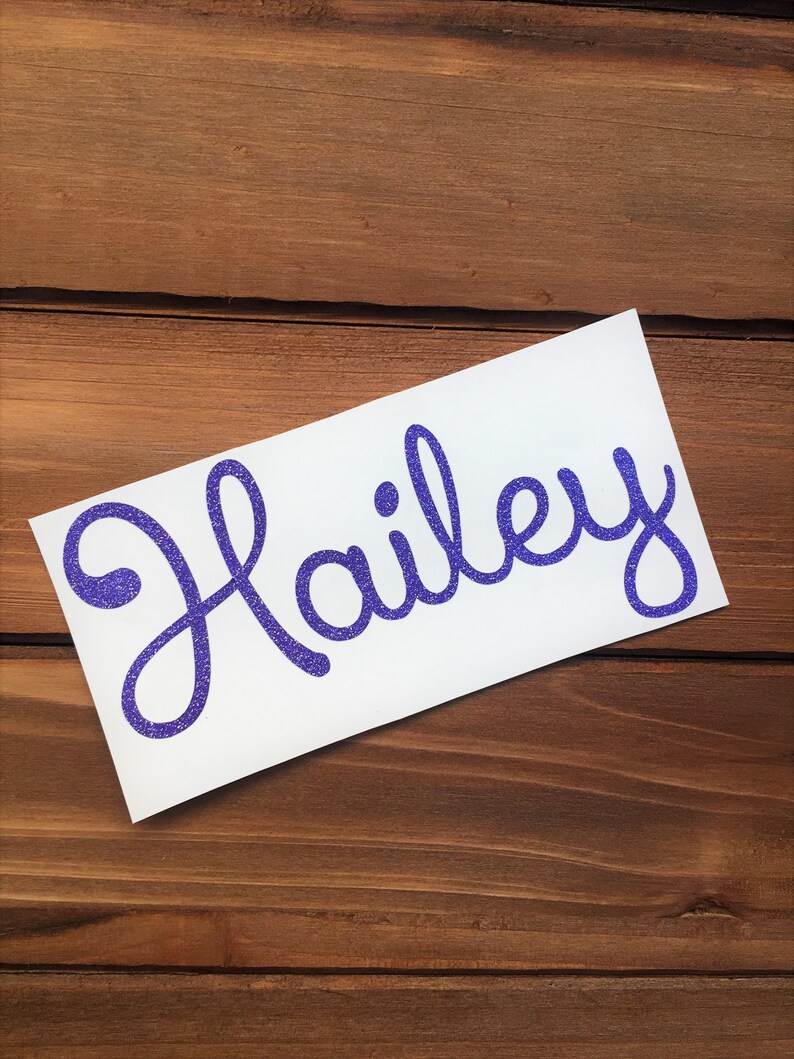 Glitter Name Decal Personalized Glitter Decal Any Word Etsy