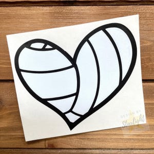 Volleyball Heart Decal - Volleyball - Volleyball Sticker -  Sports Decal