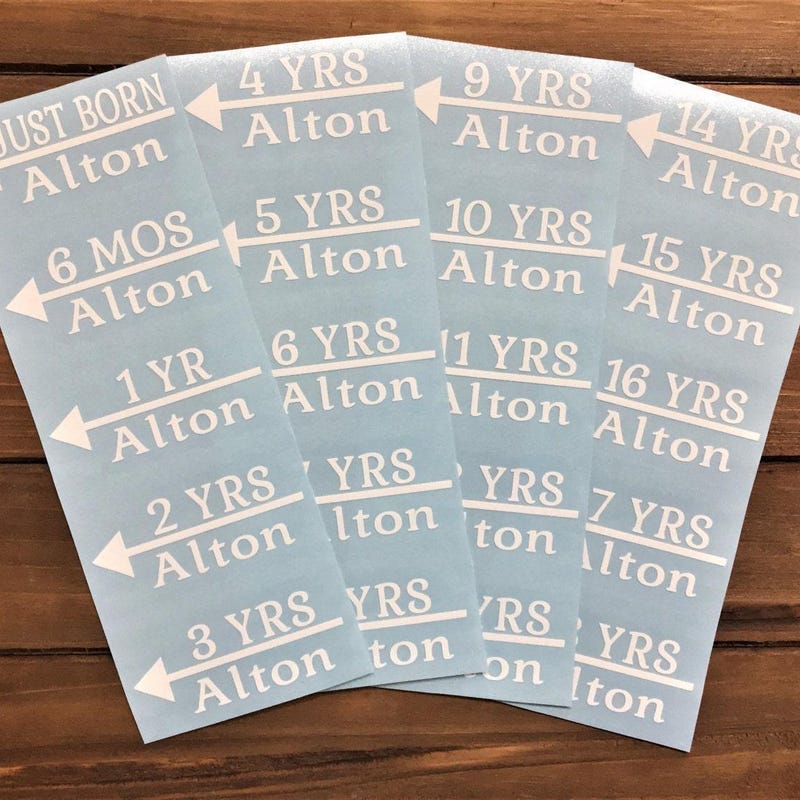 Growth Chart Decals Etsy