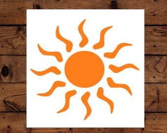 Sun Decal - Glitter Sun - Sun Sticker - Sunshine - Laptop Decal - Cell Phone Decal - Laptop Sticker - Car Decal - Tumbler Decal