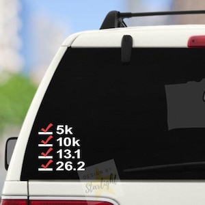 Running Decal - Running Checklist - Checkmark - Running Accomplishment - Runner's Decal - Running Decal - 5k - 10k - 13.1 - 26.2