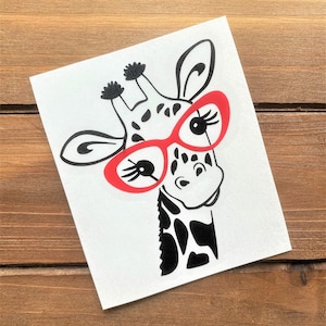 Giraffe with Glasses Decal - Giraffe - Giraffe Sticker