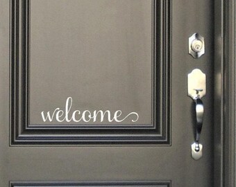 Welcome Front Door Decal - Front Door Sign - Welcome Decal