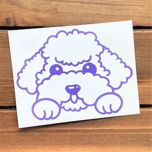 Poodle Decal - Peeking Poodle - Poodle Sticker - Dog Decal - Dog Sticker