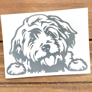 Cockapoo Dog Decal - Peeking Cockapoo - Cockapoo Sticker - Dog Decal - Dog Sticker
