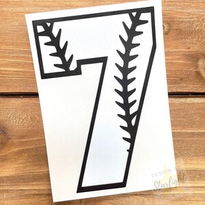 Baseball Number Decal - Baseball - Baseball Sticker - Sports Decal image 2